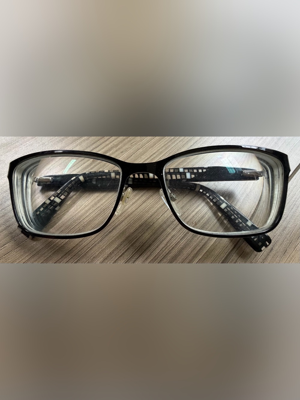 FURLA Eyeglasses Frames VFU071K 0583 Black/White Geometric 54-16-140 Metal